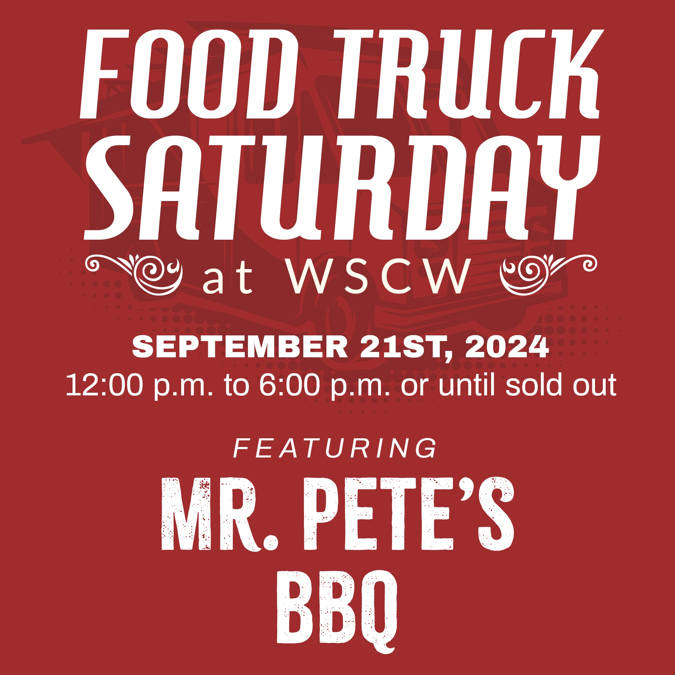 food truck saturday september 21 2024 with Mr. Pete's BBQ